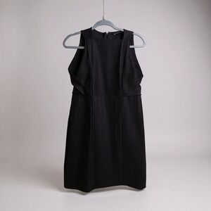 ZARA W&B Black‎ Pinstripe Sleeveless Sheath Dress Women Size L